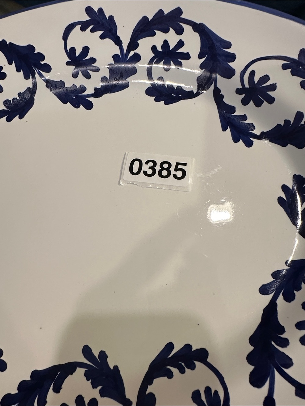 Williams Sonoma Sur La Table Italian Oval Serving Platter Blue Scroll - Picture 7 of 7